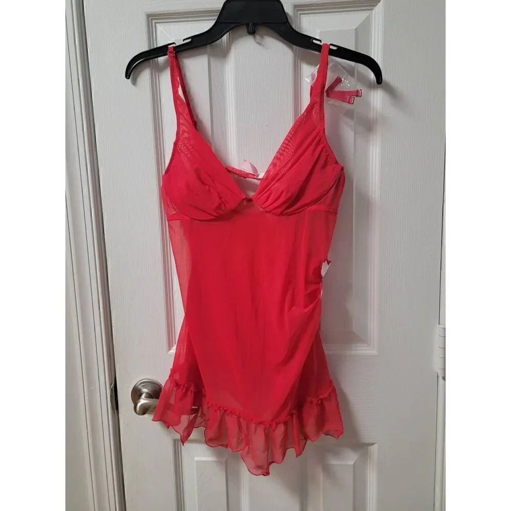 Victoria's S Y2K Sheer Babydoll Lingerie Set M
